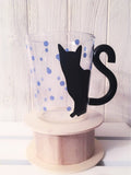 Cute Tail Black Cat Kitty Water Glass Cup